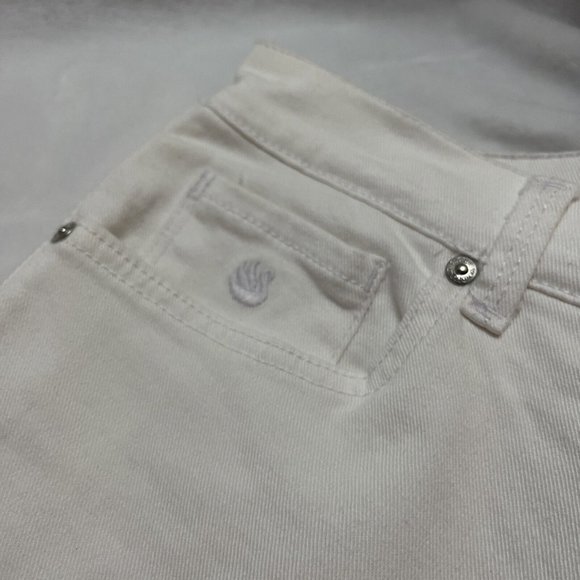 Womens WHITE STUNNING Demin size‎ 8 Gloria Vanderbilt Amanda Skimmer capri 16” - Picture 8 of 12